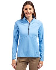Cutter & Buck Adapt Recycled Soft Knit Stretch Womens Half Zip Pullover